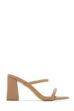 Load image into Gallery viewer, Yesenia Block Mid Heel Mules - Nude