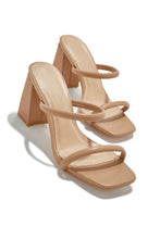 Load image into Gallery viewer, Yesenia Block Mid Heel Mules - Nude