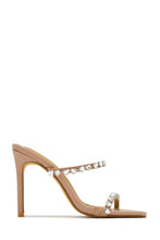 Load image into Gallery viewer, Love Addiction Embellished High Heel Mules - Denim