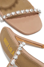 Load image into Gallery viewer, Love Addiction Embellished High Heel Mules - Nude
