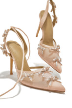Load image into Gallery viewer, Special Weekend Lace Up Pump Heels - Nude
