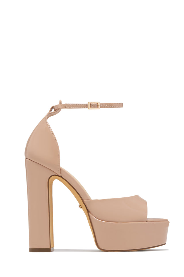 Load image into Gallery viewer, Aliyah Platform Block Heels - Nude