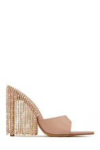 Load image into Gallery viewer, Nude Single Sole Embellished Dangle Mules