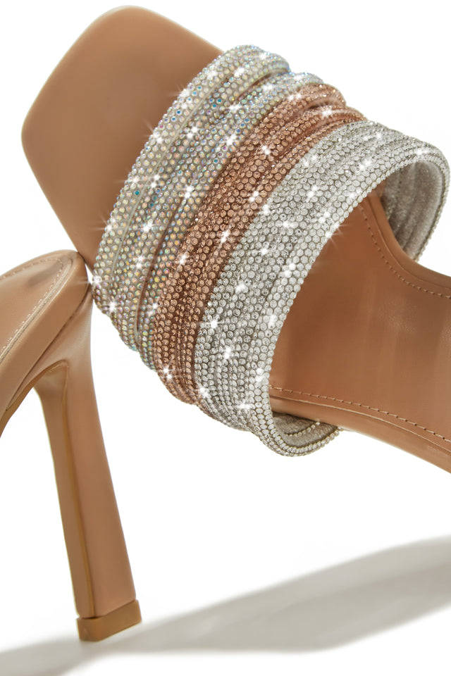 Load image into Gallery viewer, Feeling Myself Embellished High Heel Mules - Nude