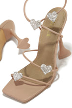 Load image into Gallery viewer, About Love Embellished Lace Up High Heels - Nude
