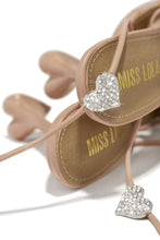 Load image into Gallery viewer, About Love Embellished Lace Up High Heels - Nude
