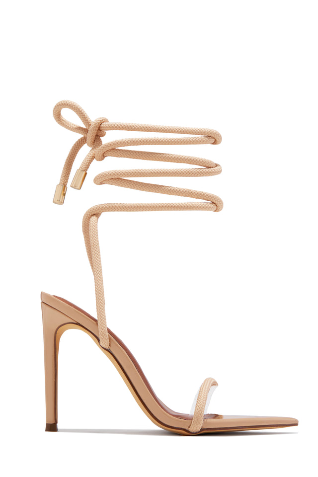 Load image into Gallery viewer, Valeria Lace Up High Heels - Nude