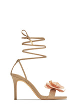 Load image into Gallery viewer, Vacay Getaway Lace Up Single Sole Heels - Nude