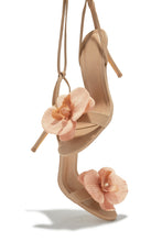 Load image into Gallery viewer, Vacay Getaway Lace Up Single Sole Heels - Nude
