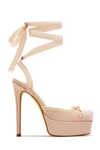 Load image into Gallery viewer, Anastasia Platform Ballet Lace Up Heels - Nude