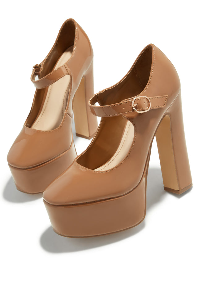 Load image into Gallery viewer, Bella Platform Block Heels - Camel