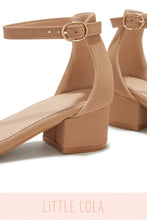Load image into Gallery viewer, Nude Chunky Block Heels for Toddler Girls