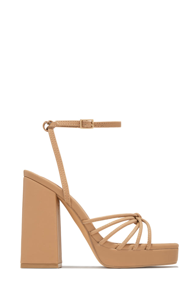Load image into Gallery viewer, Lelia Platform Block Heels - Nude