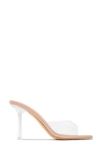 Load image into Gallery viewer, Kendal Clear Strap Mid Heel Mules - Nude