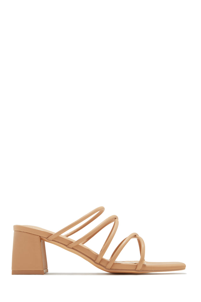 Load image into Gallery viewer, Hannah Block Mid Heel Mules - Nude