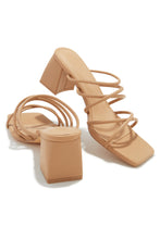 Load image into Gallery viewer, Hannah Block Mid Heel Mules - Nude
