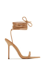 Load image into Gallery viewer, Zemira Lace Up High Heels - Nude