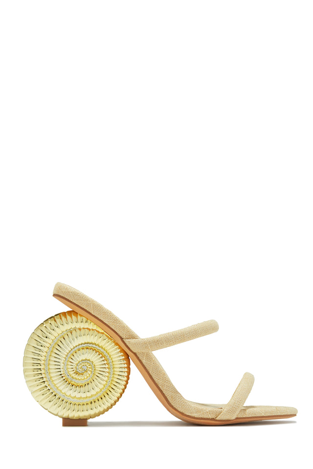Load image into Gallery viewer, Sunset Waves Sea Shell Mule Heels - Tan