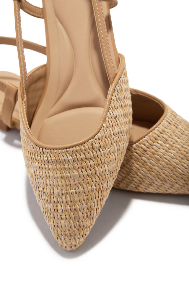 Load image into Gallery viewer, Serena Pointed Toe Slingback Flats - Natural