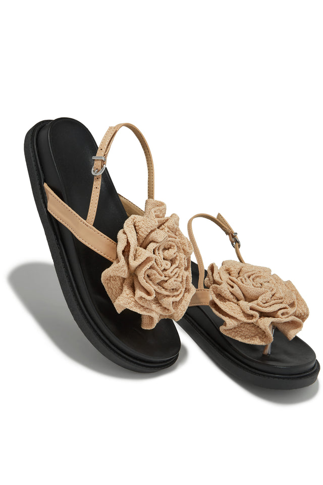Load image into Gallery viewer, Nude Rosette Sandals