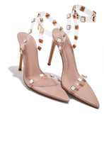 Load image into Gallery viewer, Aurela Clear Strap High Heels - Nude