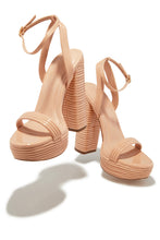 Load image into Gallery viewer, Jazzlyn Platform Block Heels - Nude