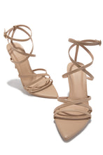 Load image into Gallery viewer, Polished Nights Strappy Mid Heels - Nude