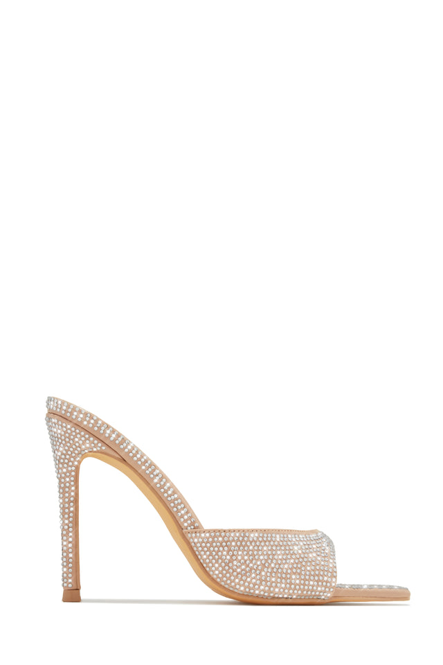 Load image into Gallery viewer, Amiah Embellished High Heel Mules - Nude