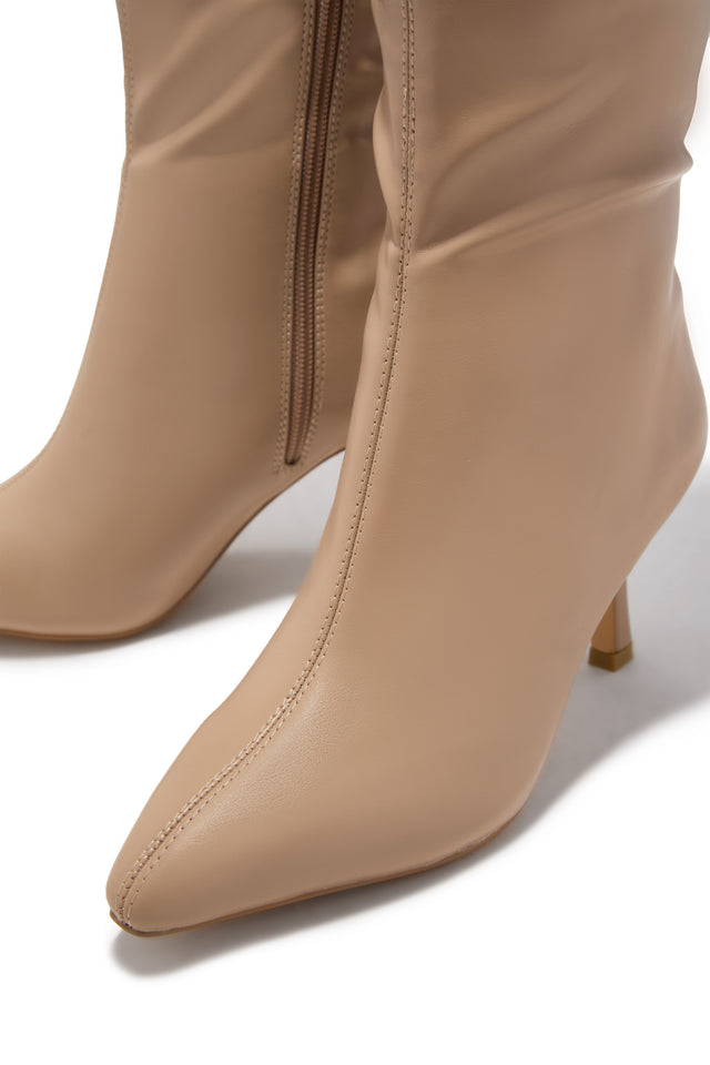 Load image into Gallery viewer, Jaylin Mid Heel Boots - Nude