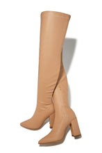 Load image into Gallery viewer, Make A Statement Block Heel Over The Knee Boots - Nude