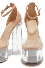Load image into Gallery viewer, Adore Me Ankle Strap Platform Block High Heels - Nude