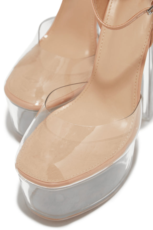 Load image into Gallery viewer, Adore Me Ankle Strap Platform Block High Heels - Nude