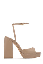 Load image into Gallery viewer, Kami Platform Block Heels - Nude