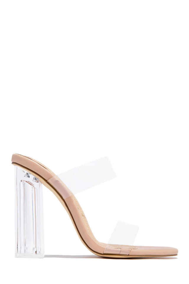 Load image into Gallery viewer, Your Next Date Clear Strap Block Heel Mules - Silver