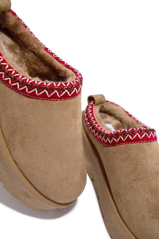 Load image into Gallery viewer, Cozy Weather Slip On Platform Flats - Oatmeal