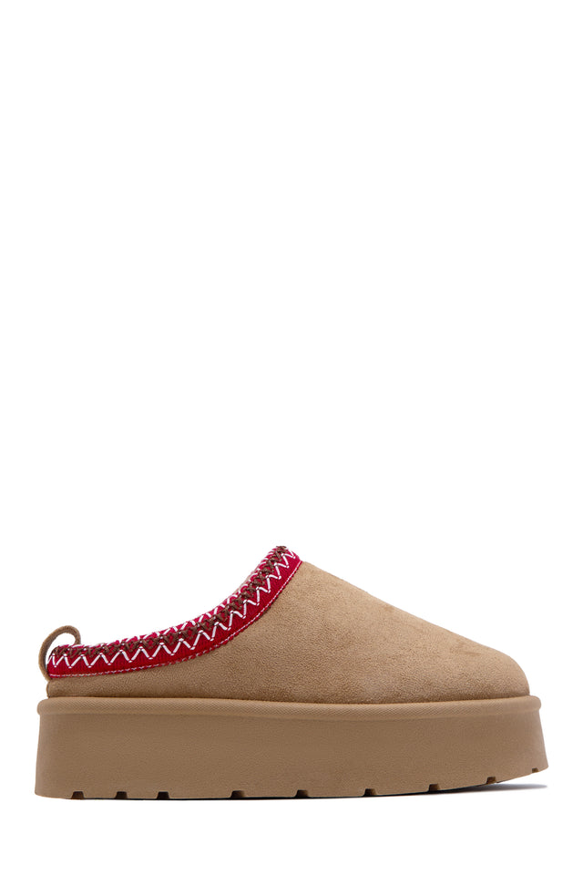 Load image into Gallery viewer, Cozy Weather Slip On Platform Flats - Oatmeal