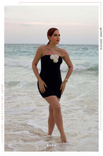 Load image into Gallery viewer, Black and White Bridal Mini Dress