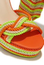 Load image into Gallery viewer, Orange Lace Up Heels
