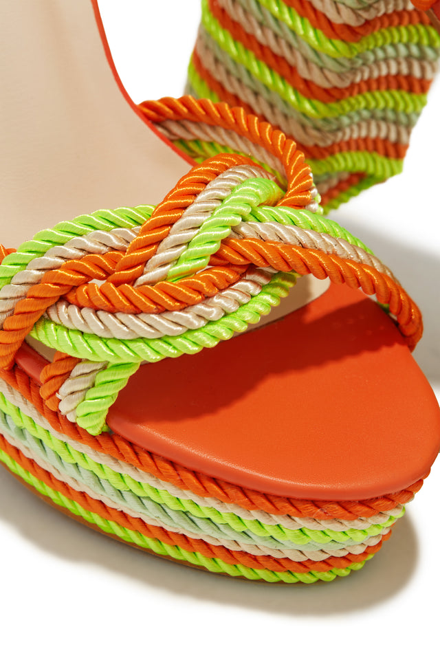 Load image into Gallery viewer, Orange Lace Up Heels