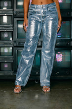Load image into Gallery viewer, Blue and Silver Metallic Pant