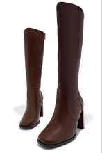 Load image into Gallery viewer, Paula Block Heel Boots - Brown