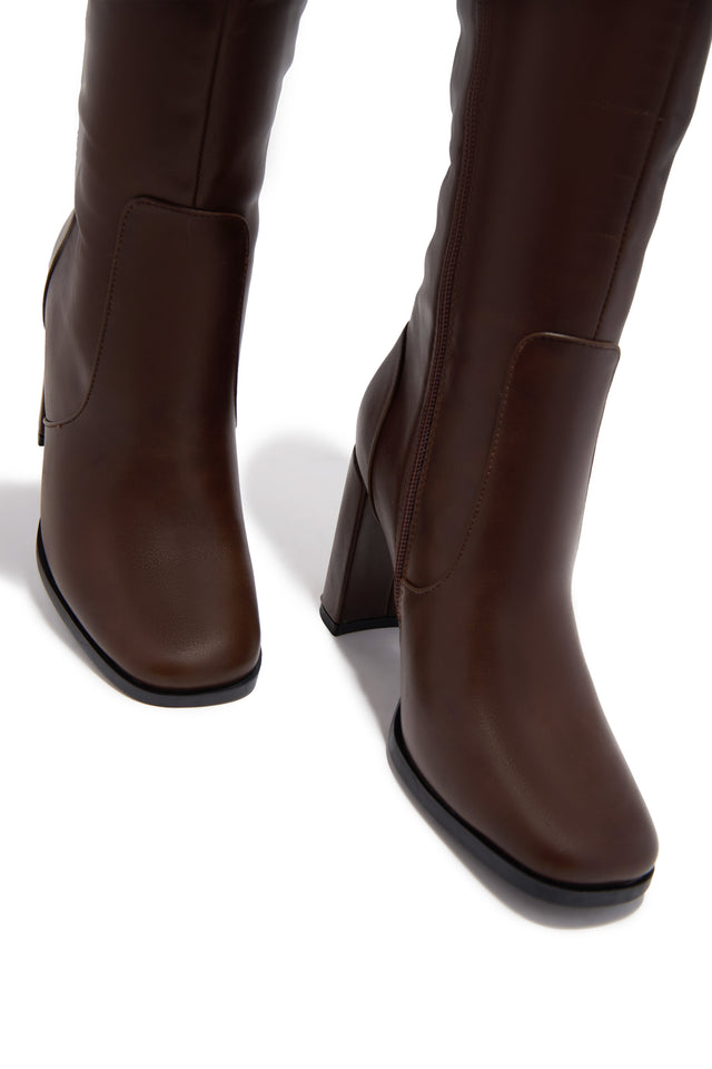 Load image into Gallery viewer, Paula Block Heel Boots - Brown
