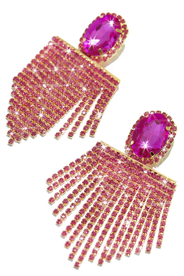 Load image into Gallery viewer, Pink Rhinestone Earring