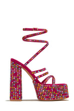 Load image into Gallery viewer, Pink Embellished Platform Heels