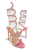 Load image into Gallery viewer, Mariah Embellished Around The Ankle Coil Heels - Pink