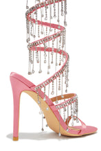 Load image into Gallery viewer, Mariah Embellished Around The Ankle Coil Heels - Pink