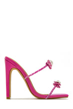Load image into Gallery viewer, Life Is A Party Embellished High Heel Mules - Red