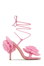 Load image into Gallery viewer, Divine Bloom Rosette Lace Up Heels - Black