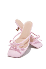 Load image into Gallery viewer, Amor Kitten Heel Mules - Pink