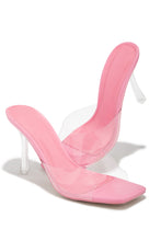 Load image into Gallery viewer, Kendal Clear Strap Mid Heel Mules - Pink